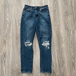 AE stretch straight mom jean